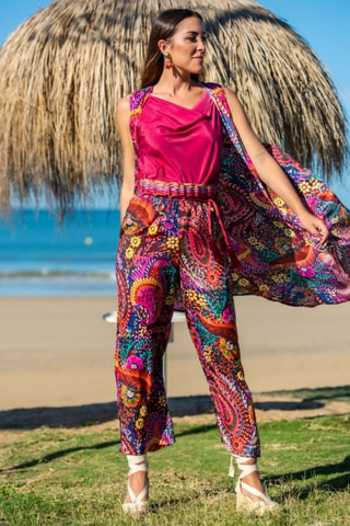 Mouwloos Zijden Vest - Multicolor - Multicolor