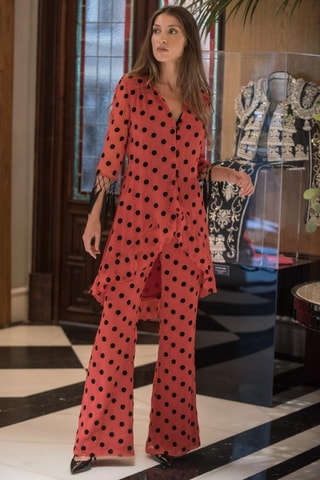 Broek Flare Cut - Rood - Zwart en rood
