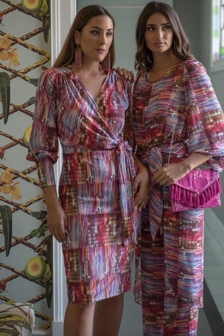 Wikkeljurk - Fuchsia - Oranje en roze