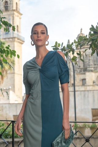 Rechte Jurk - Groen - Blauw en groen