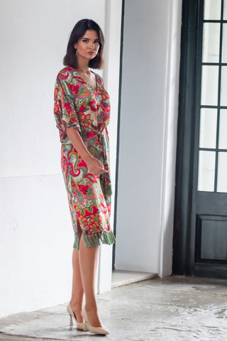 Midi-jurk - Fuchsia - Roze