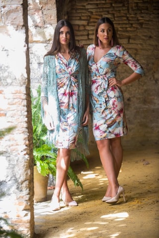 Wikkeljurk - Blauw - Wit, blauw en roze