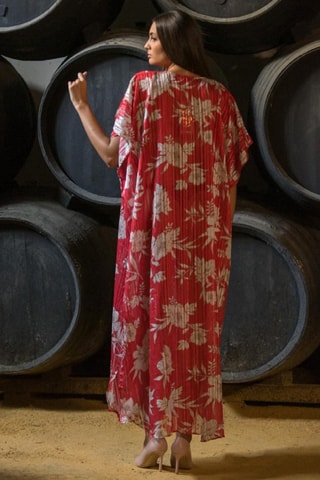 Tuniek-jurk - Rood - Rood en wit