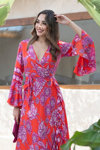 Robe cache - Rouge et rose