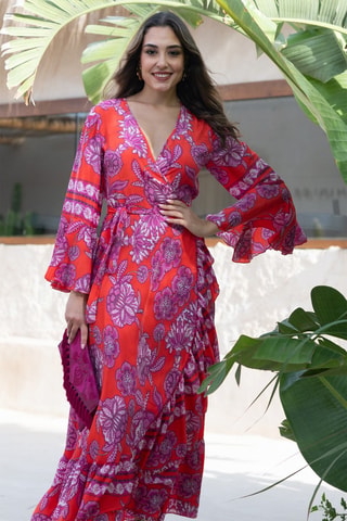 Robe cache - Rouge et rose