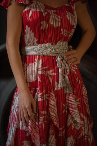 Lange Jurk - Rood - Rood en wit