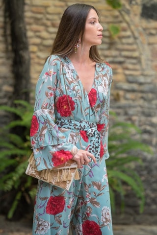 Jumpsuit - Blauw - Wit, rood en blauw