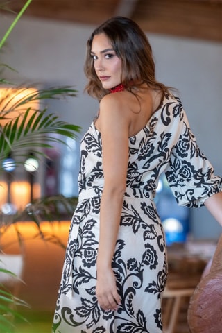 Asymmetrische Top - Wit - Wit en zwart