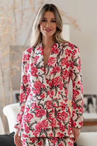 Blazer - Wit - Wit en roze