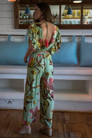 Jumpsuit - Groen - Groen, geel en roze