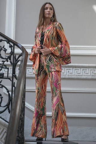 Broek Flare Cut - Oranje - Oranje en roze
