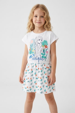Vestido efecto doble prenda Frozen Disney - Blanco