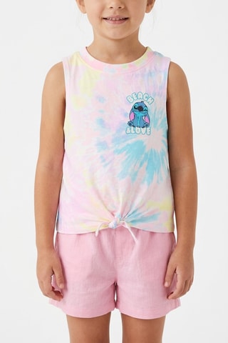 Camiseta de tirantes tie-dye Stitch Lilo y Stitch Disney - Blanco