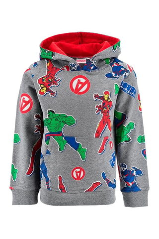 Sudadera con capucha Iron Man, Hulk y Capitán América Los Vengadores Marvel - Gris