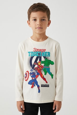 Camiseta Hulk, Iron Man y Capitán América Los Vengadores Marvel - Blanco
