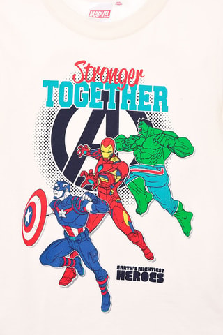 Camiseta Hulk, Iron Man y Capitán América Los Vengadores Marvel - Blanco