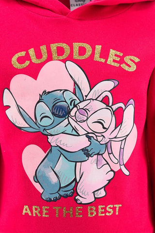 Sudadera con capucha Stitch y Ángel Lilo y Stitch Disney - Rosa