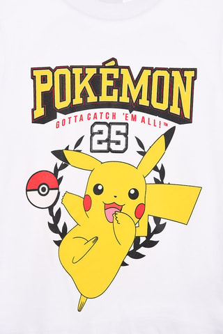 Camiseta Pikachu Pokémon - Blanco
