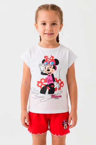Camiseta y short Minnie Disney - Blanco