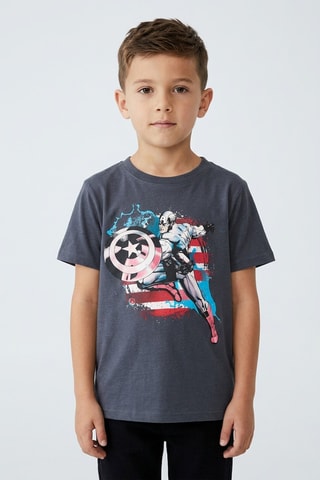 Camiseta Capitán América Los Vengadores Marvel - Gris
