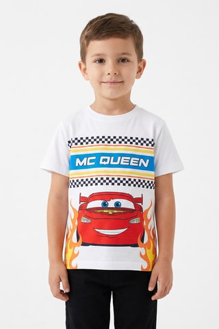 Camiseta Rayo McQueen Cars Disney Pixar - Blanco