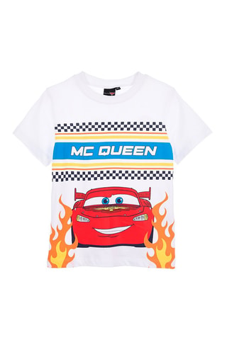 Camiseta Rayo McQueen Cars Disney Pixar - Blanco