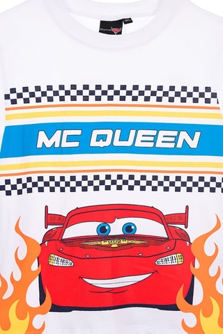 Camiseta Rayo McQueen Cars Disney Pixar - Blanco