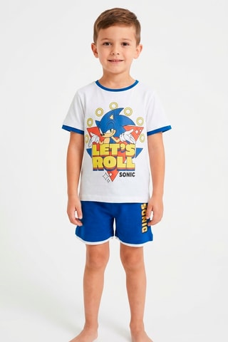 Camiseta y bermudas Sonic - Blanco