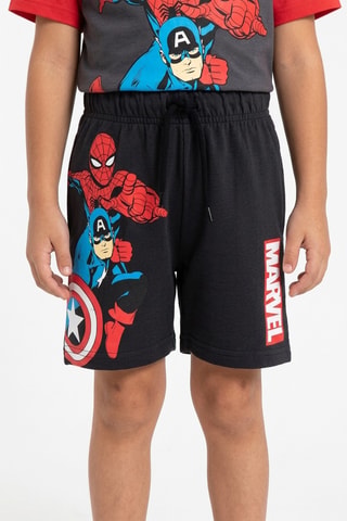 Short Spider-Man y Capitán América Los Vengadores Marvel - Negro