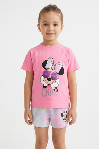 Camiseta y short Minnie Mouse Disney - Rosa