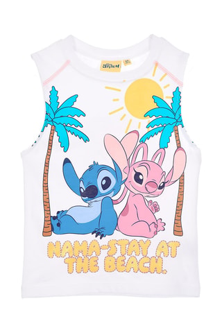 Camiseta de tirantes Ángel y Stitch Lilo y Stitch Disney - Blanco
