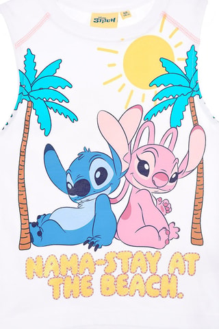 Camiseta de tirantes Ángel y Stitch Lilo y Stitch Disney - Blanco