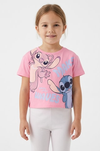 Camiseta Ángel y Stitch Lilo y Stitch Disney - Rosa