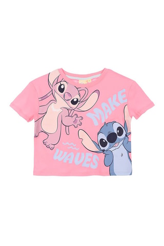 Camiseta Ángel y Stitch Lilo y Stitch Disney - Rosa