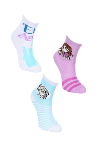 3 pares de calcetines Elsa y Anna Frozen Disney - Multicolor