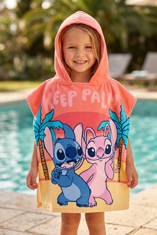 Capa de baño con capucha Stitch y Ángel Lilo y Stitch Disney - Rosa