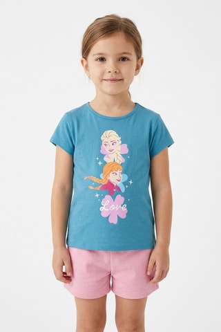 Camiseta Elsa y Anna Frozen Disney - Azul