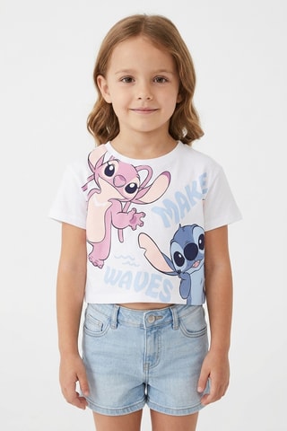 Camiseta Ángel y Stitch Lilo y Stitch Disney - Blanco