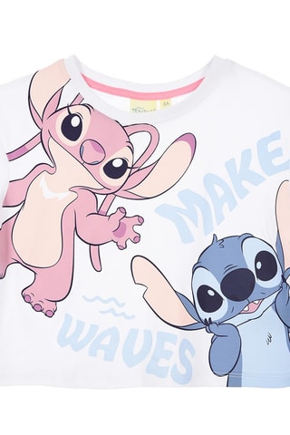 Camiseta Ángel y Stitch Lilo y Stitch Disney - Blanco