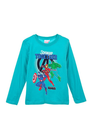 Camiseta Hulk, Iron Man y Capitán América Los Vengadores Marvel - Azul