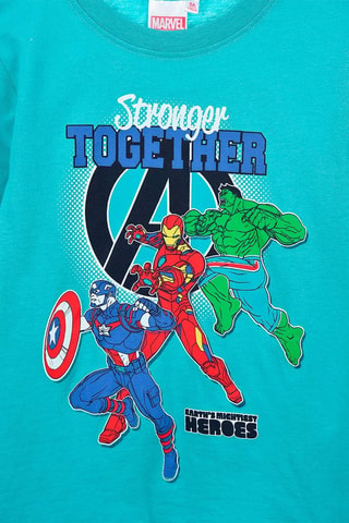Camiseta Hulk, Iron Man y Capitán América Los Vengadores Marvel - Azul