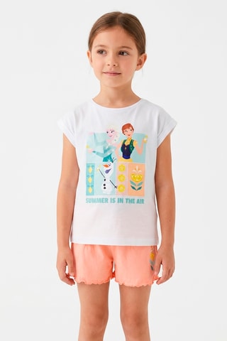 Camiseta y short Frozen Disney - Blanco