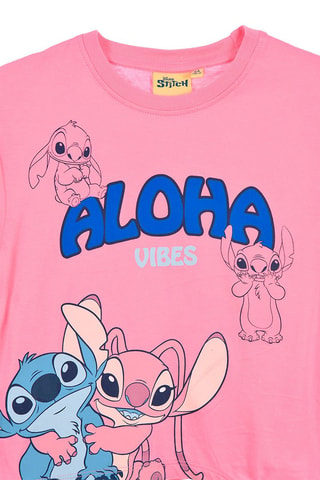 Camiseta anudada Ángel y Stitch Lilo y Stitch Disney - Rosa