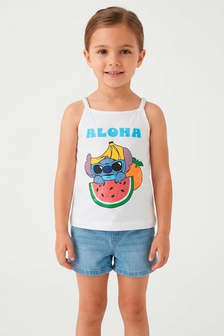 Camiseta de tirantes Stitch Lilo y Stitch Disney - Blanco