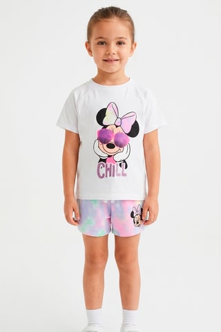 Camiseta y short Minnie Mouse Disney - Blanco