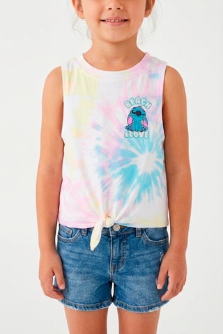Camiseta de tirantes tie-dye Stitch Lilo y Stitch Disney - Rosa claro