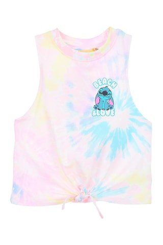 Camiseta de tirantes tie-dye Stitch Lilo y Stitch Disney - Rosa claro