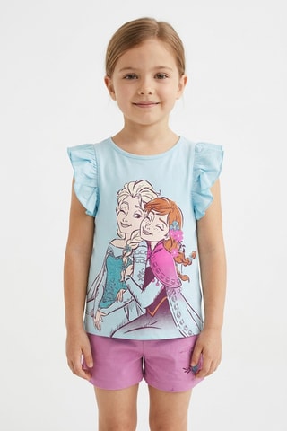 Camiseta Elsa y Anna Frozen Disney - Azul