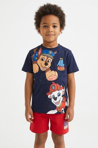 Camiseta y short Chase y Marshall La Patrulla Canina - Azul marino