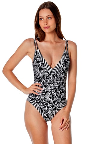 Maillot 1 pièce Noir et blanc
